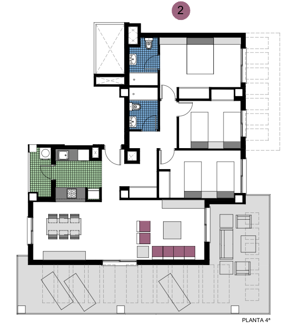 Apartamento en Mil Palmeras, Alicante, España 3 dormitorios, 72 m2 No. 144837