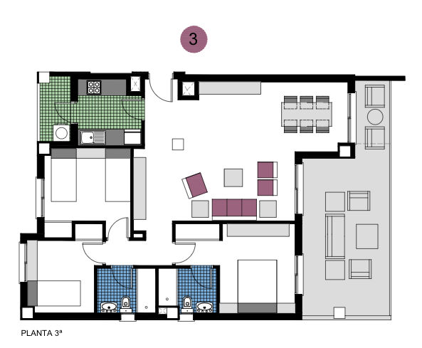 Apartamento en Mil Palmeras, Alicante, España 3 dormitorios, 72 m2 No. 144837