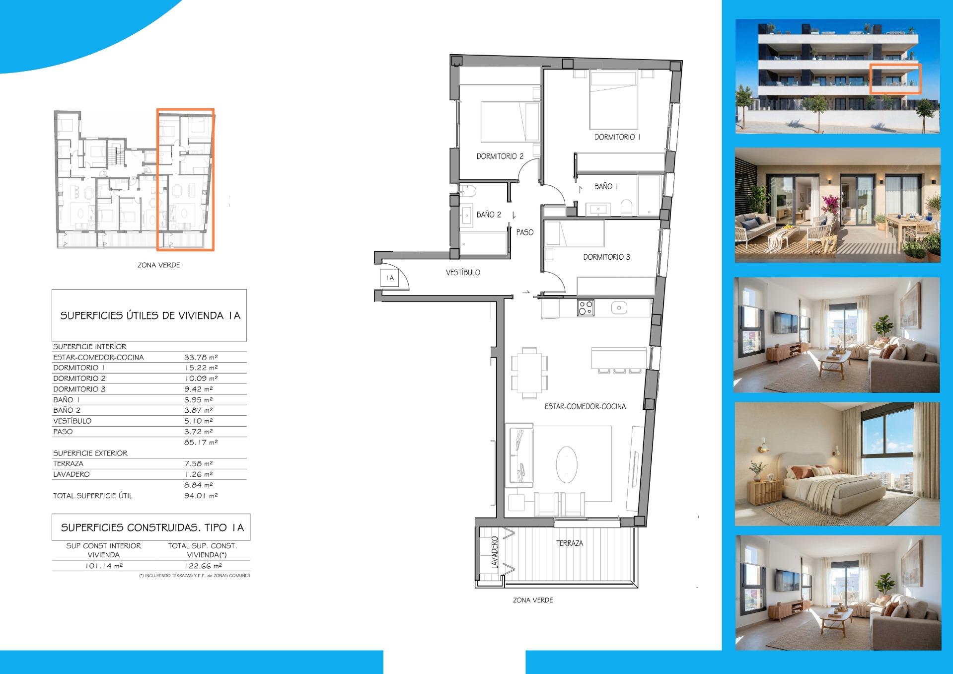 Apartment in Benijofar, Alicante, Spain 3 bedrooms, 122 sq.m. No. 193172