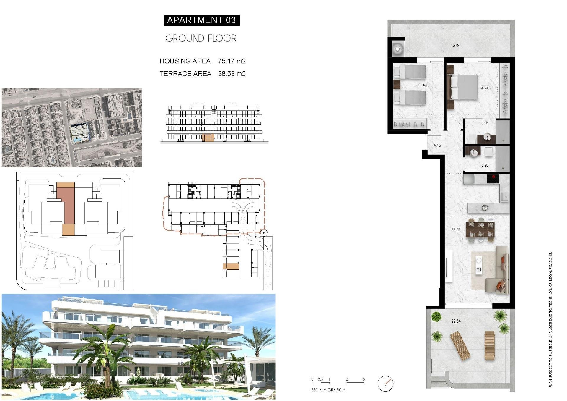 Dzīvoklis Cabo Roig, Alicante, Spānijā 2 istabas, 77 m2 Nr. 181199