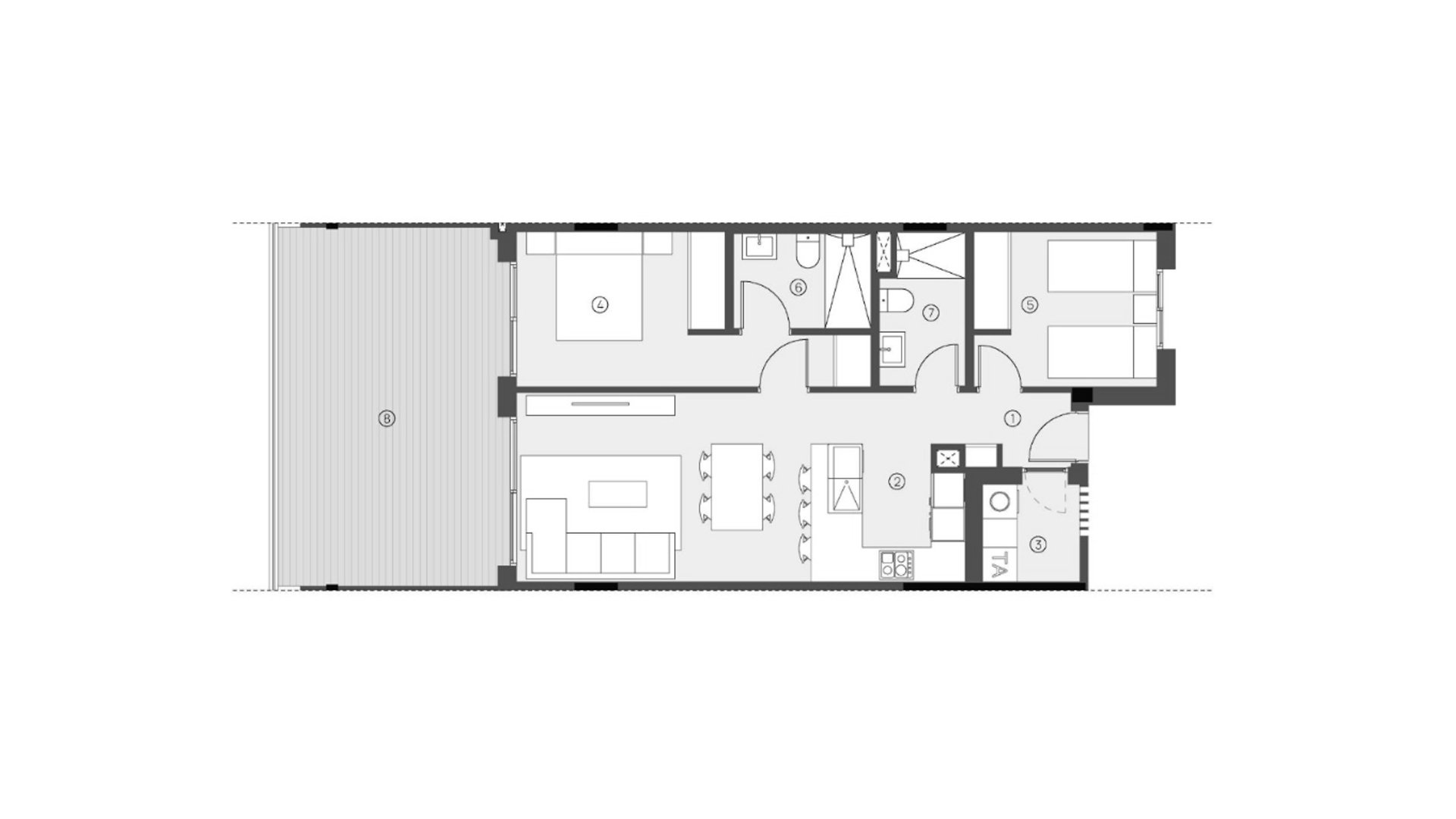 Appartamento in Sunset Village, Torrevieja, Alicante, Spagna 2 camere da letto, 83 mq. N° 155223