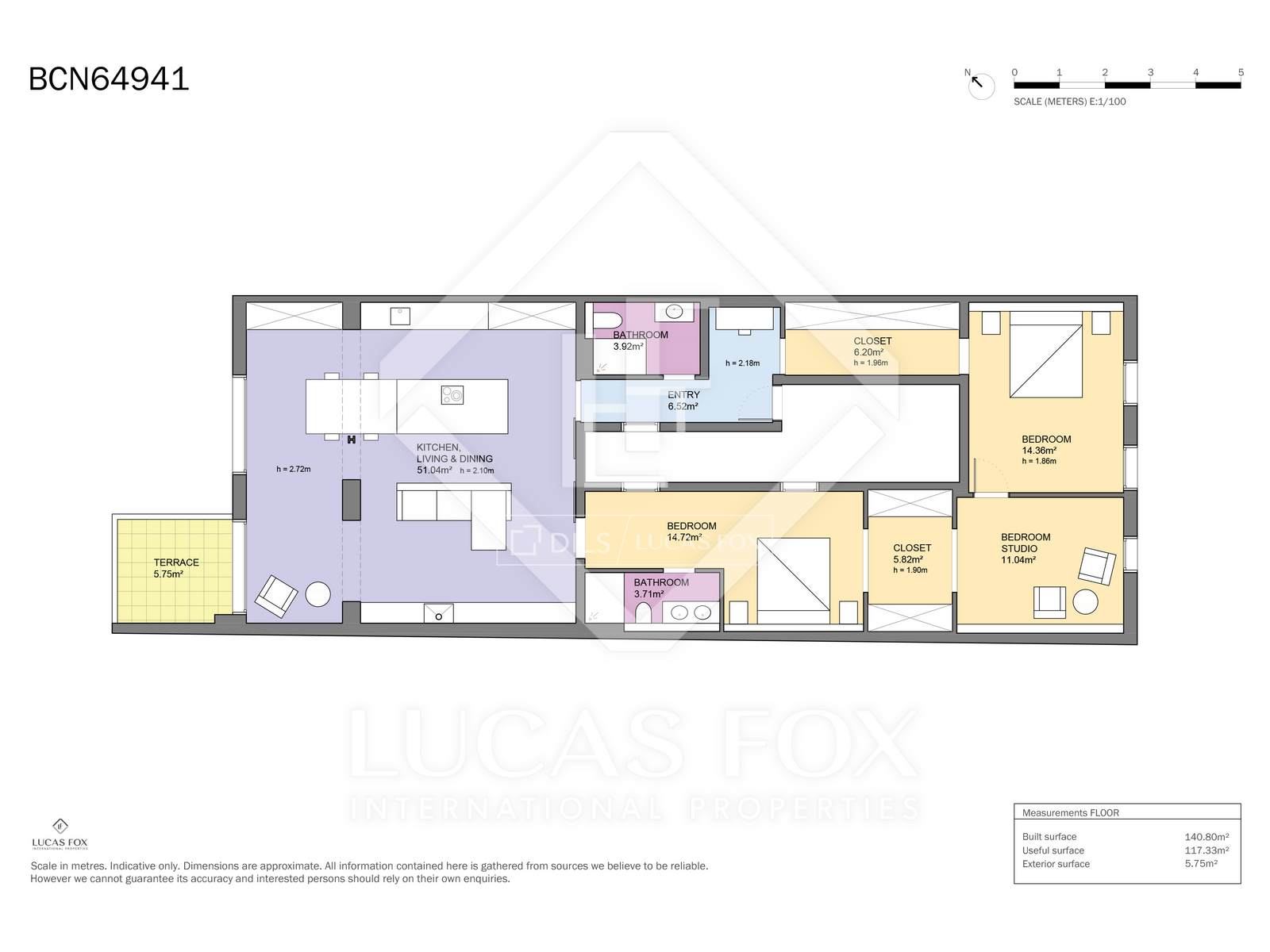 Penthouse in Barcelona, Spain 3 bedrooms, 155 sq.m. No. 160850