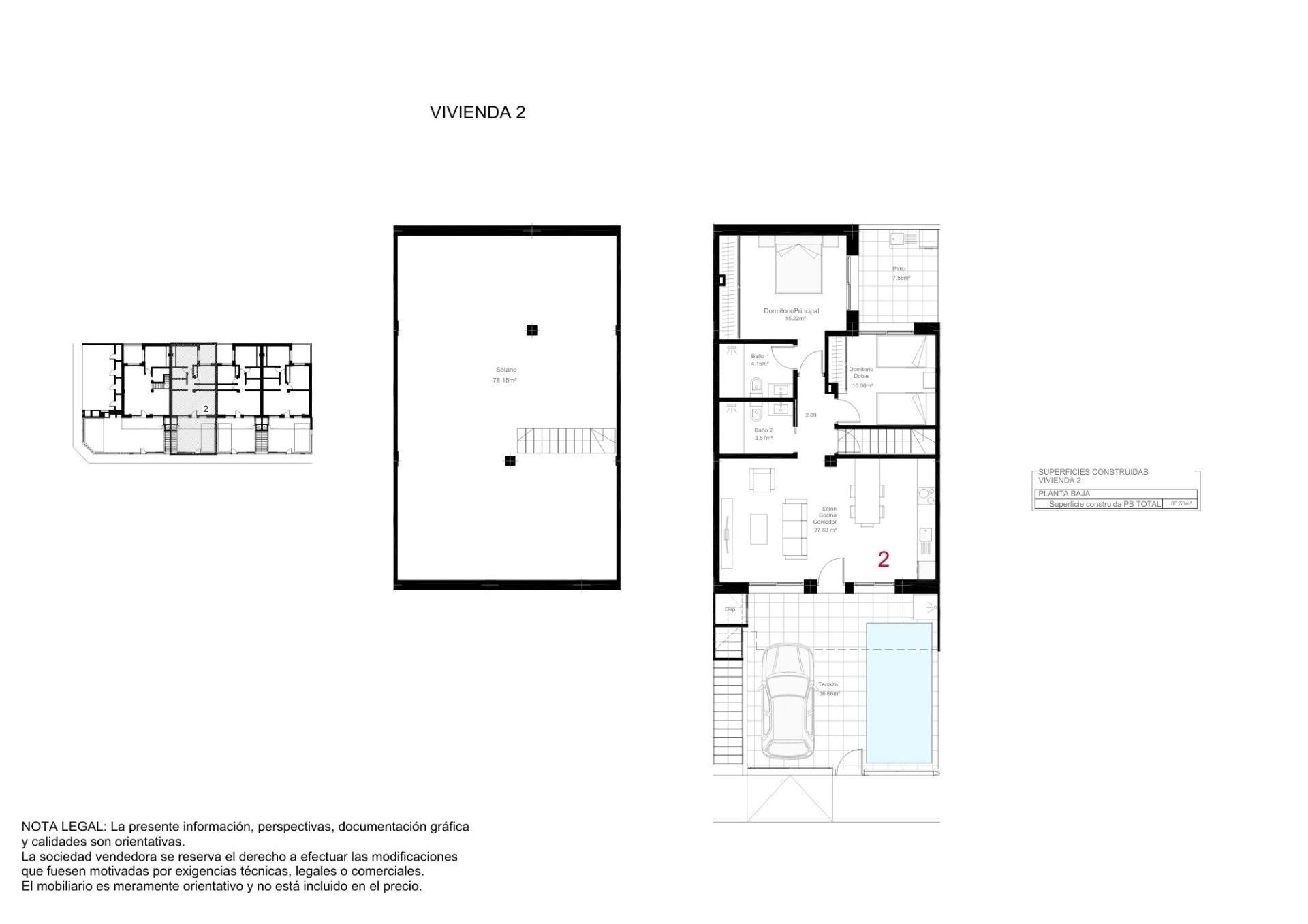 Bungalow a San Pedro del Pinatar, Murcia, Spagna 2 camere da letto, 85 mq. N° 161167
