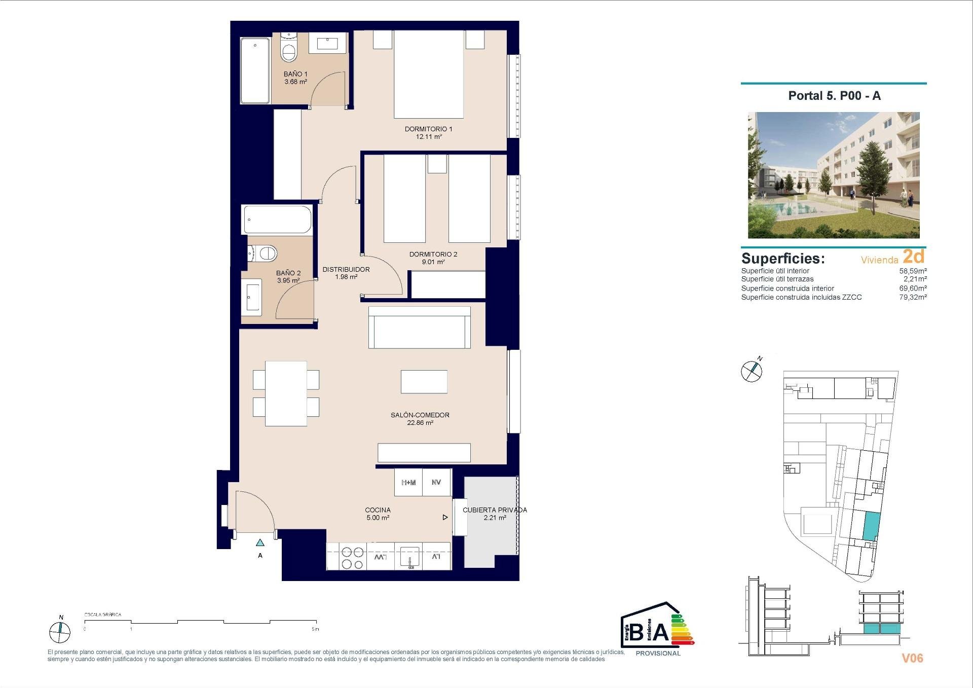 Wohnung in Alicante, Spanien 2 Schlafzimmer, 79 m2 Nr. 180364