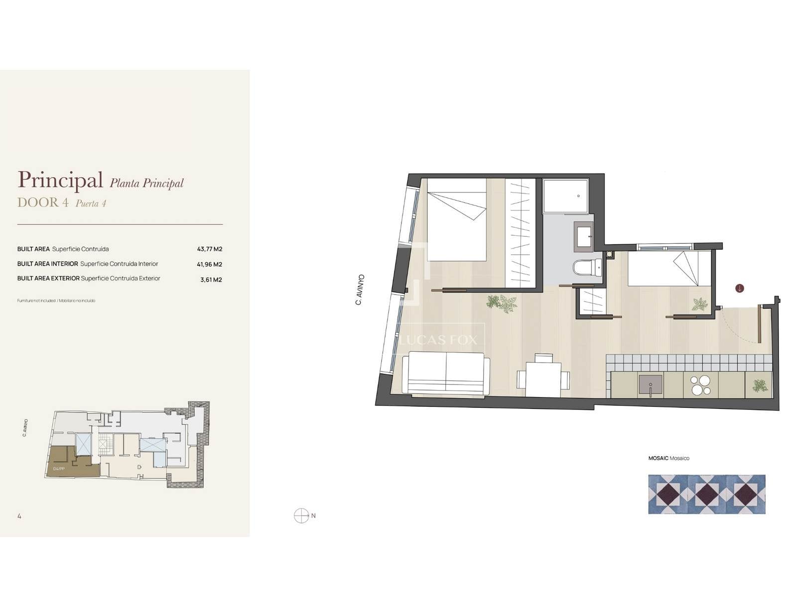 Appartamento a Barcelona, Spagna 2 camere da letto, 43 mq. N° 161452