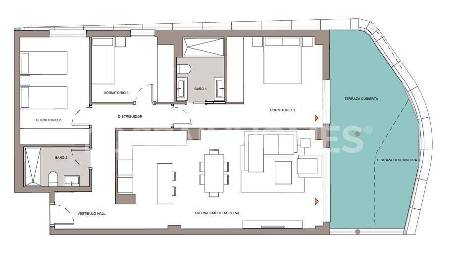 Kattohuoneisto Mijas, Malaga, Espanja 3 makuuhuonetta, 90 m2 No. 193712
