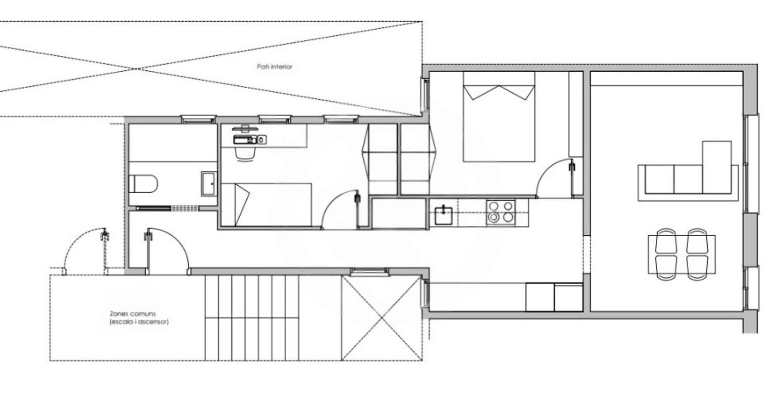 Huoneisto Barcelona, Espanja 2 makuuhuonetta, 58 m2 No. 167836