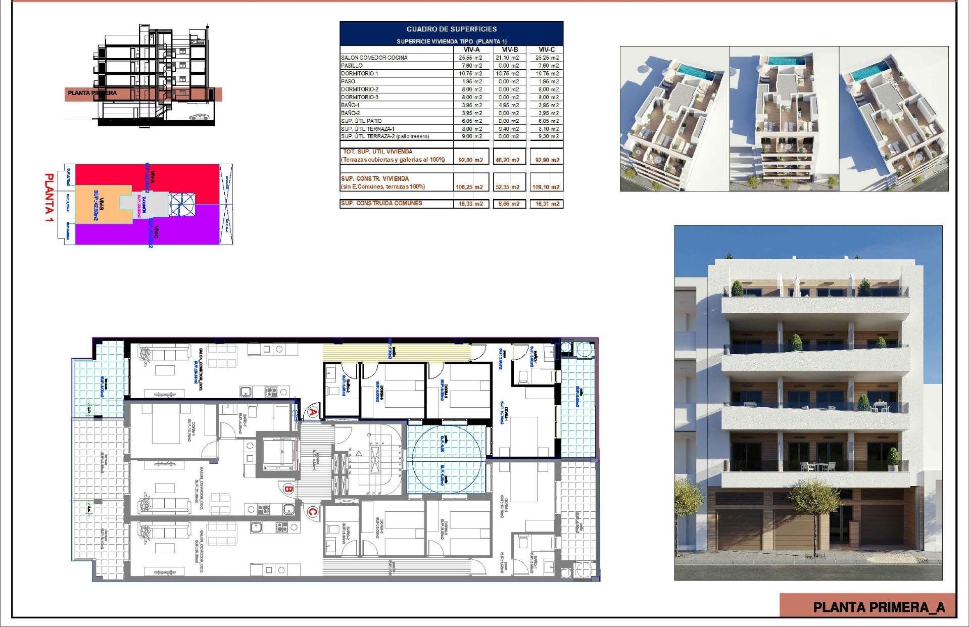 Apartamento en Alicante, España 3 dormitorios, 109 m2 No. 187257