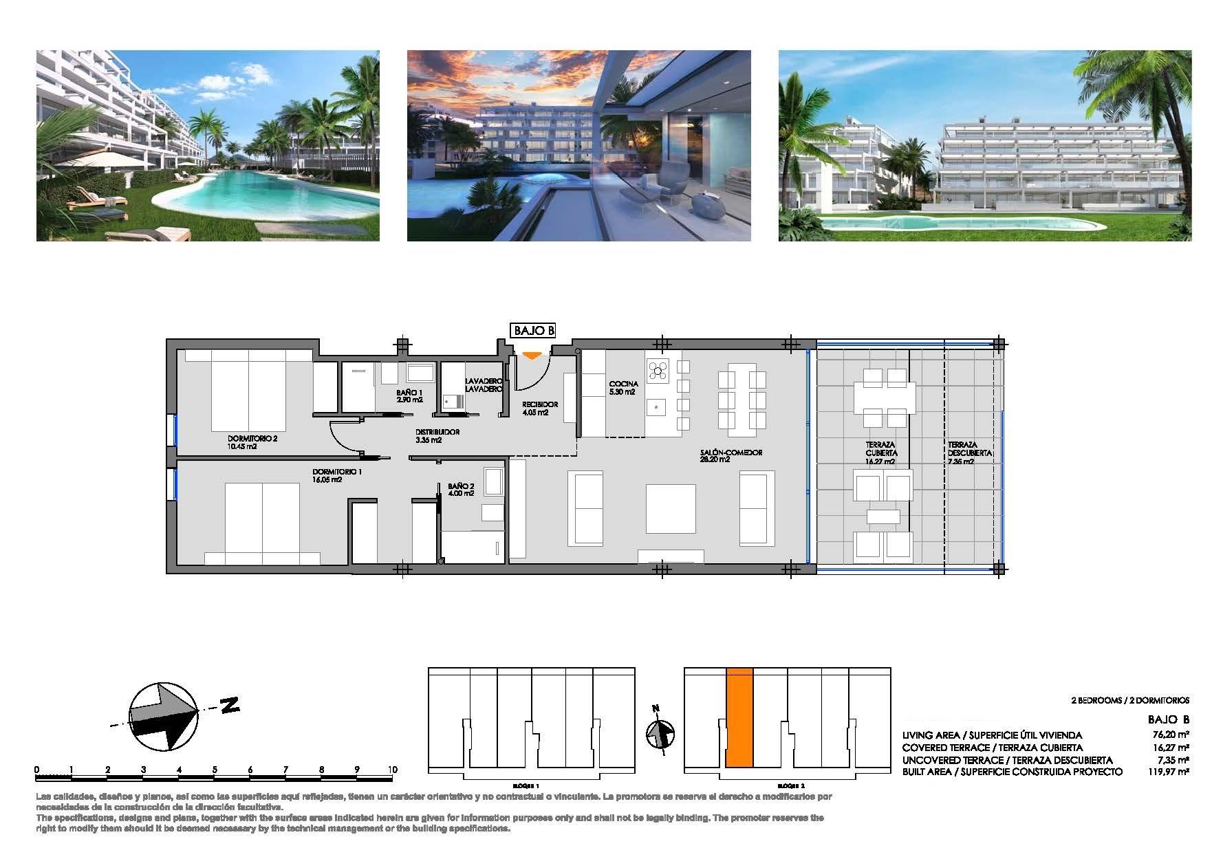 Apartment in Cartagena, Murcia, Spain 2 bedrooms, 119 sq.m. No. 135076