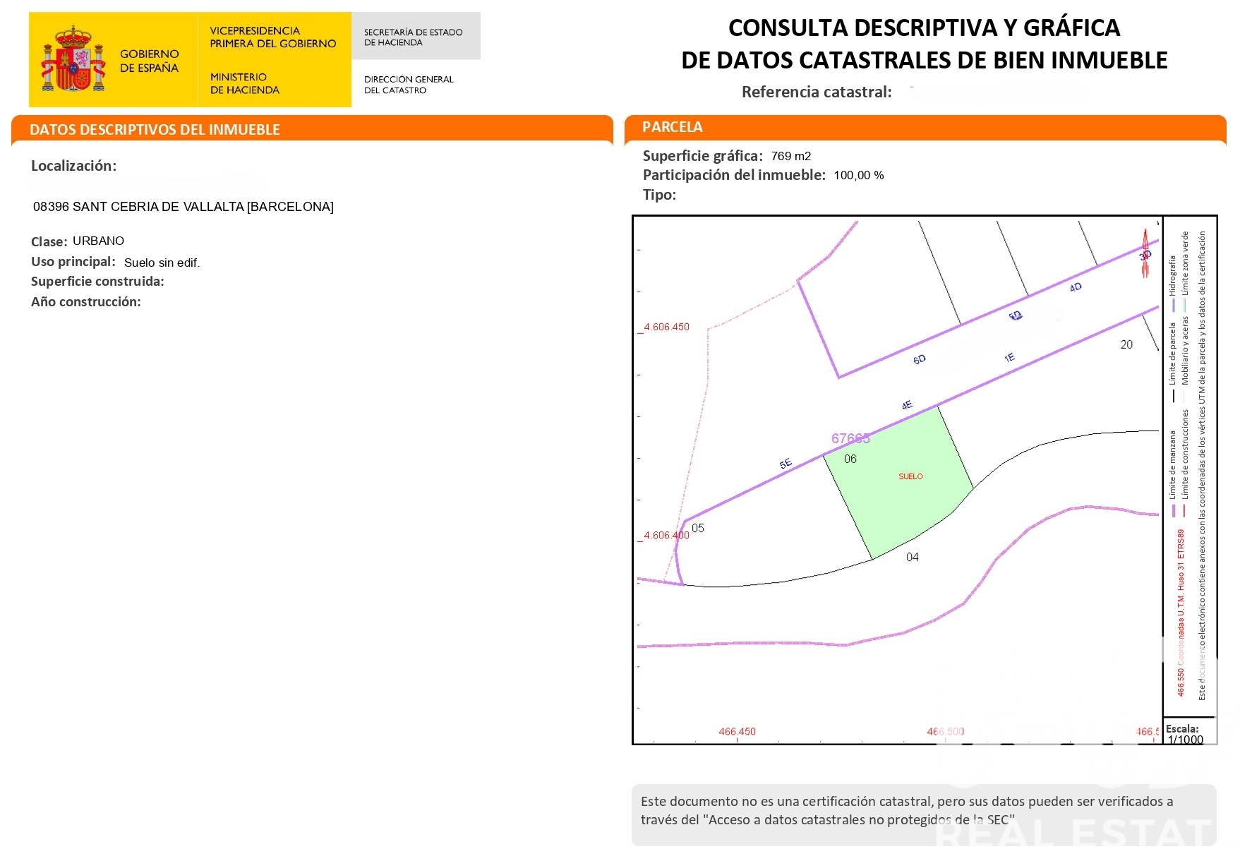 Land in Sant Cebria De Vallalta, Barcelona, Spanien 795.85 m2 Nr. 172794