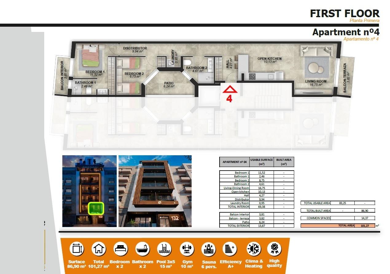Apartment à Torrevieja, Alicante, Espagne 2 chambres, 86 m2 No. 137082