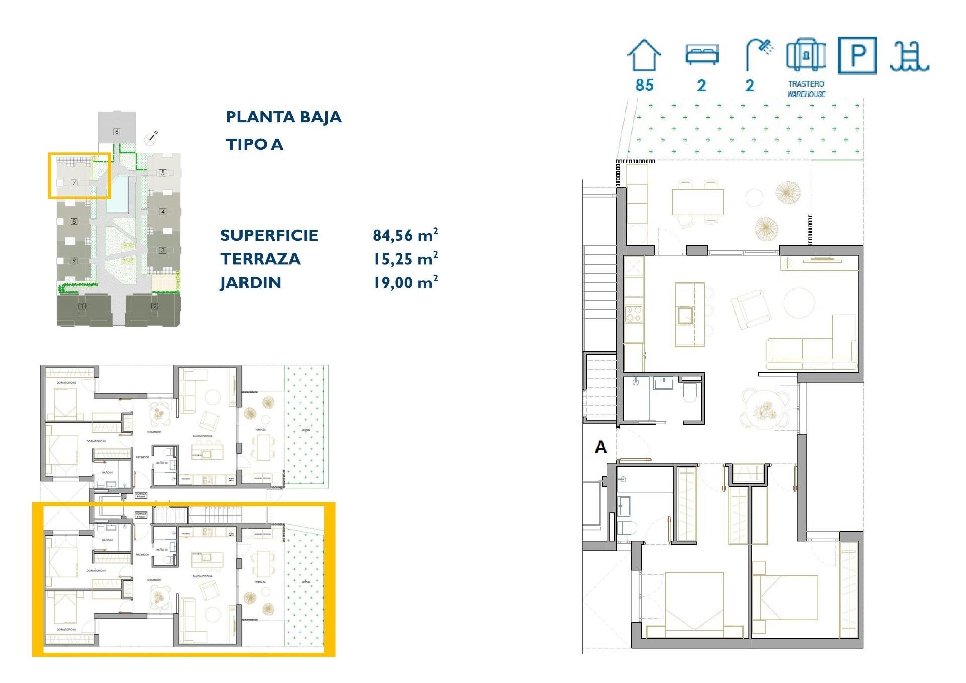 Wohnung in San Pedro del Pinatar, Murcia, Spanien 2 Schlafzimmer, 84 m2 Nr. 137079