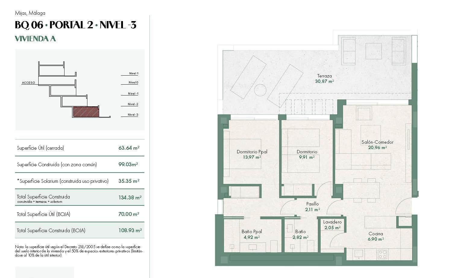 Appartamento a Mijas, Malaga, Spagna 2 camere da letto, 108 mq. N° 169486