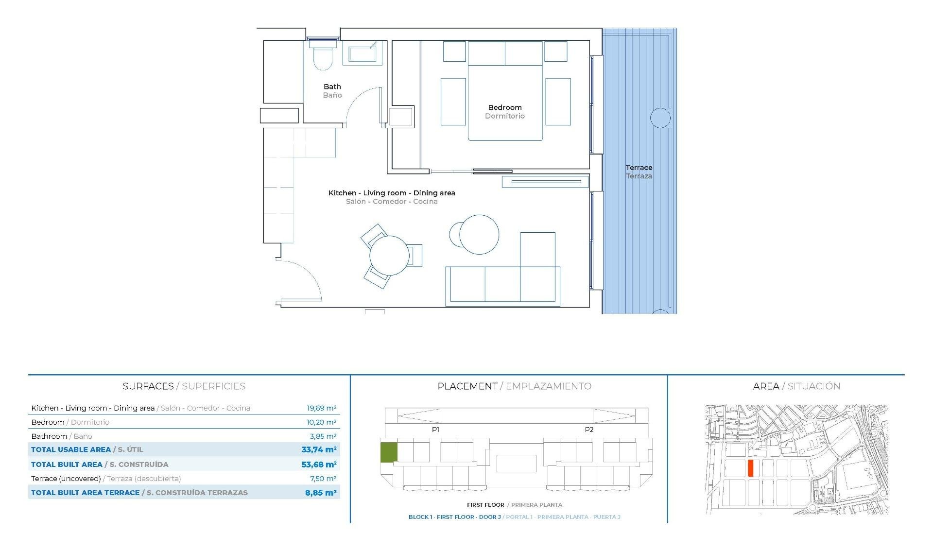 Appartamento a Mijas, Malaga, Spagna 1 camera da letto, 53 mq. N° 169485