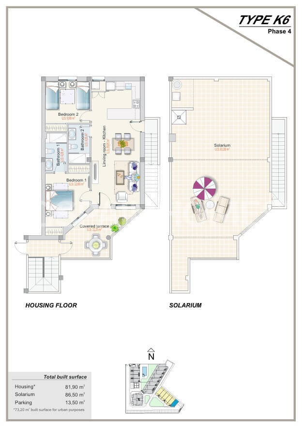 Penthäuser in Torrevieja, Alicante, Spanien 2 Schlafzimmer, 88 m2 Nr. 164563