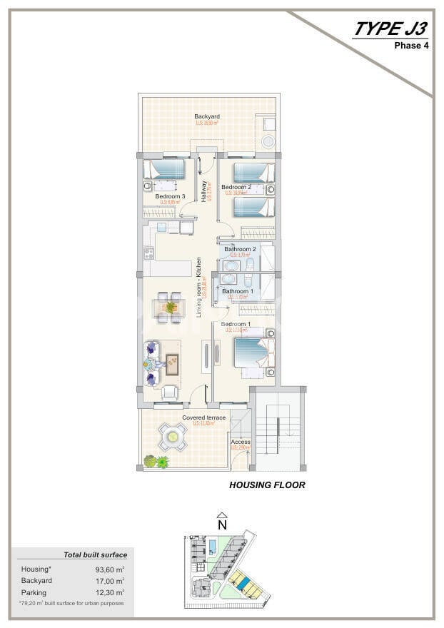Lägenhet i Torrevieja, Alicante, Spanien 3 sovrum, 95 kvm. Nr. 164562