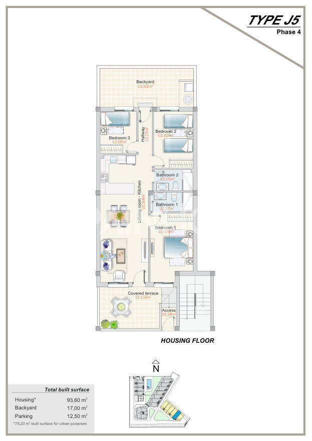 Lägenhet i Torrevieja, Alicante, Spanien 3 sovrum, 95 kvm. Nr. 164562