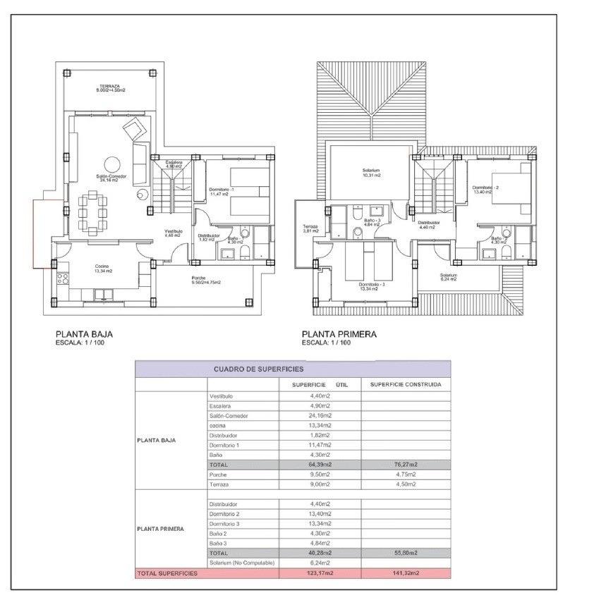 Villa i Lorca, Murcia, Spanien 3 sovrum, 141 kvm. Nr. 141933