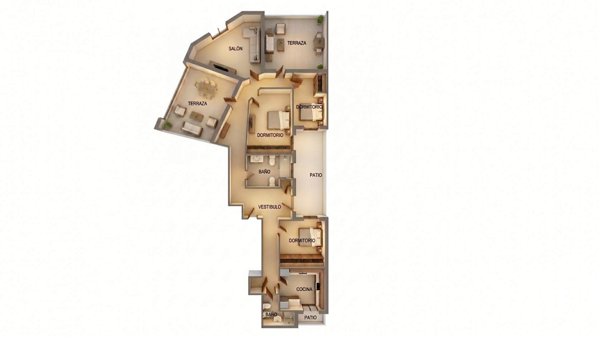 Kattohuoneisto Madrid, Espanja 3 makuuhuonetta, 142 m2 No. 187799