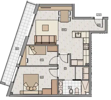 Dzīvoklis Badalona, Barcelona, Spānijā 2 istabas, 63.77 m2 Nr. 167033