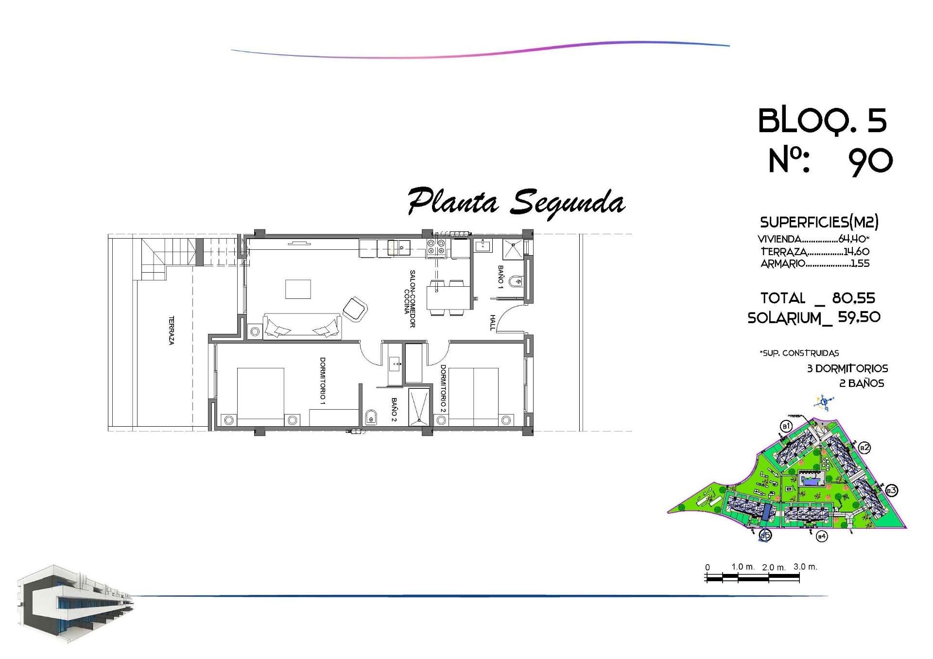 Apartamento en Guardamar del Segura, Alicante, España 2 dormitorios, 80 m2 No. 148813