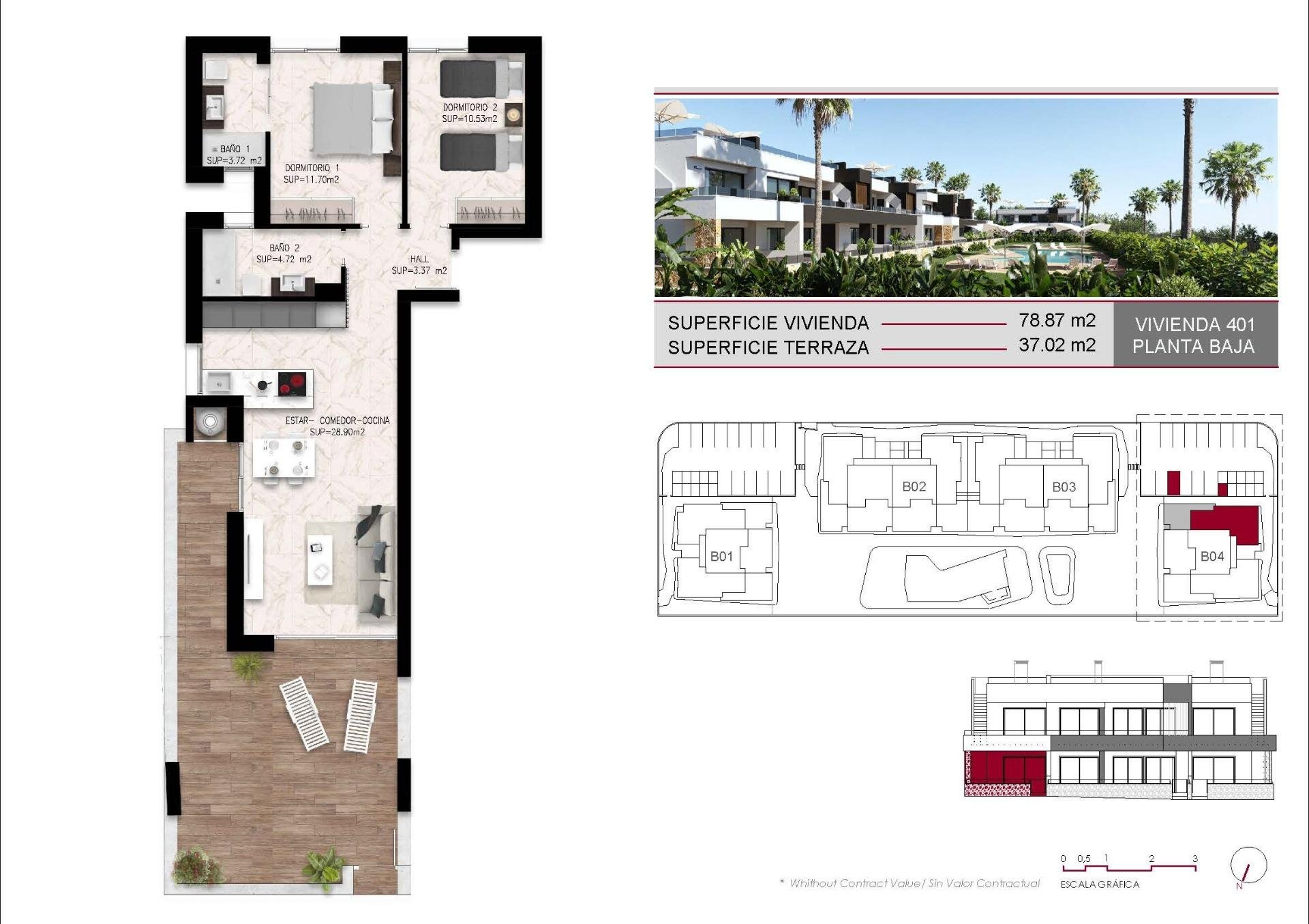 Bungalow w Ciudad Quesada, Alicante, Hiszpania 2 sypialnie, 78 mkw. nr 181186