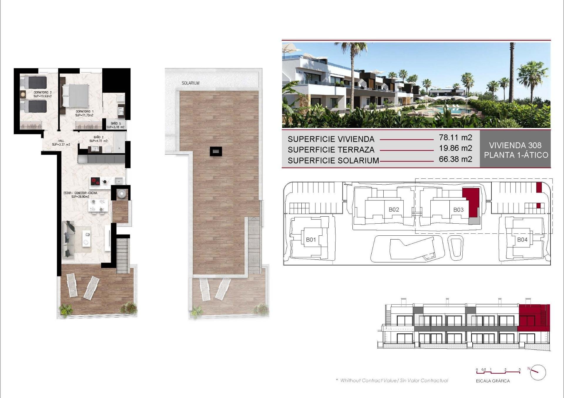 Bungalow à Ciudad Quesada, Alicante, Espagne 2 chambres, 78 m2 No. 181187