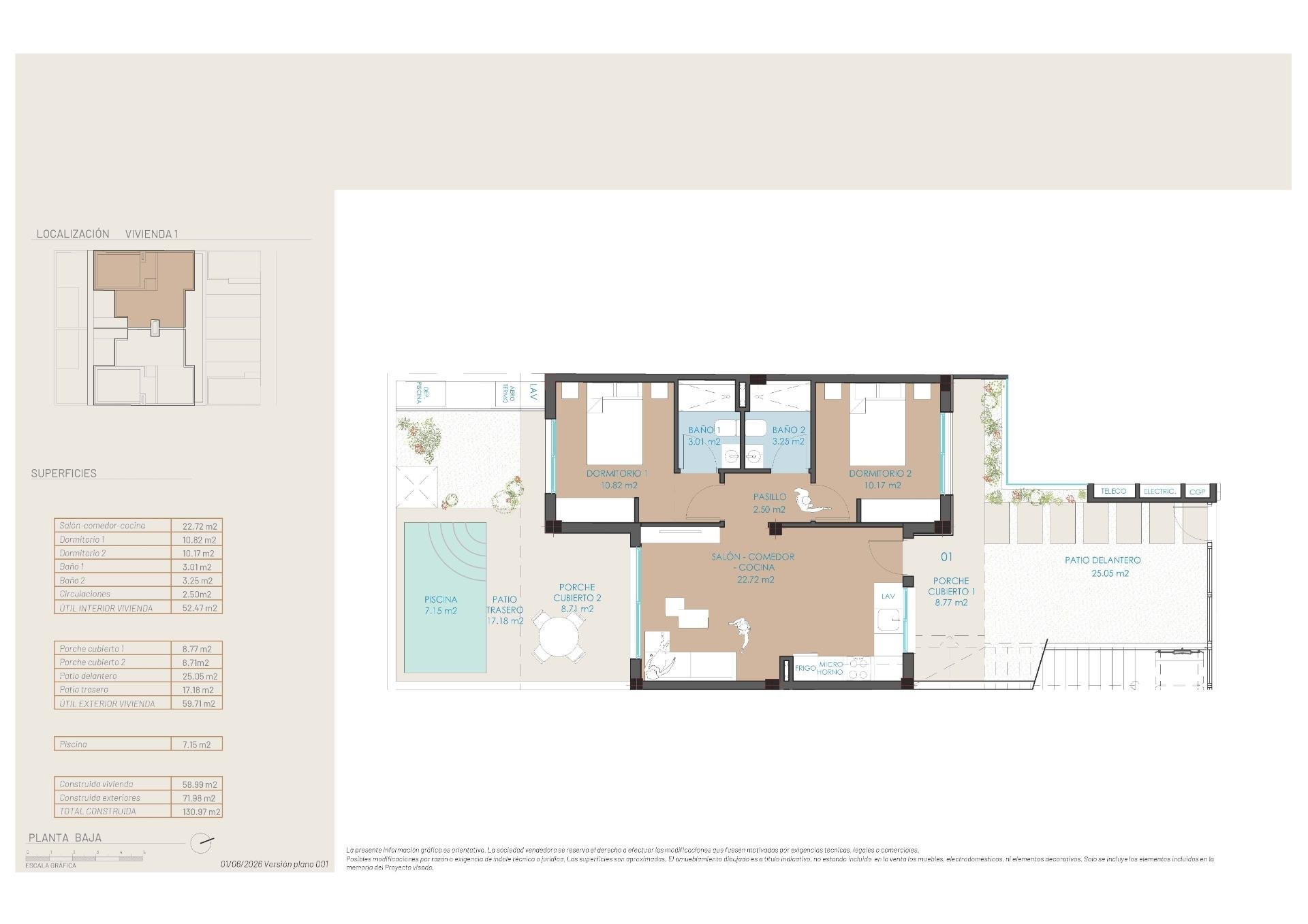 Bungalow w San Pedro del Pinatar, Murcia, Hiszpania 2 sypialnie, 60 mkw. nr 181105