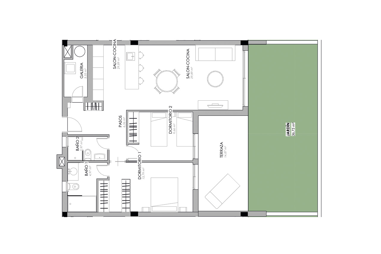 Wohnung in Torrevieja, Alicante, Spanien 2 Schlafzimmer, 99 m2 Nr. 101599