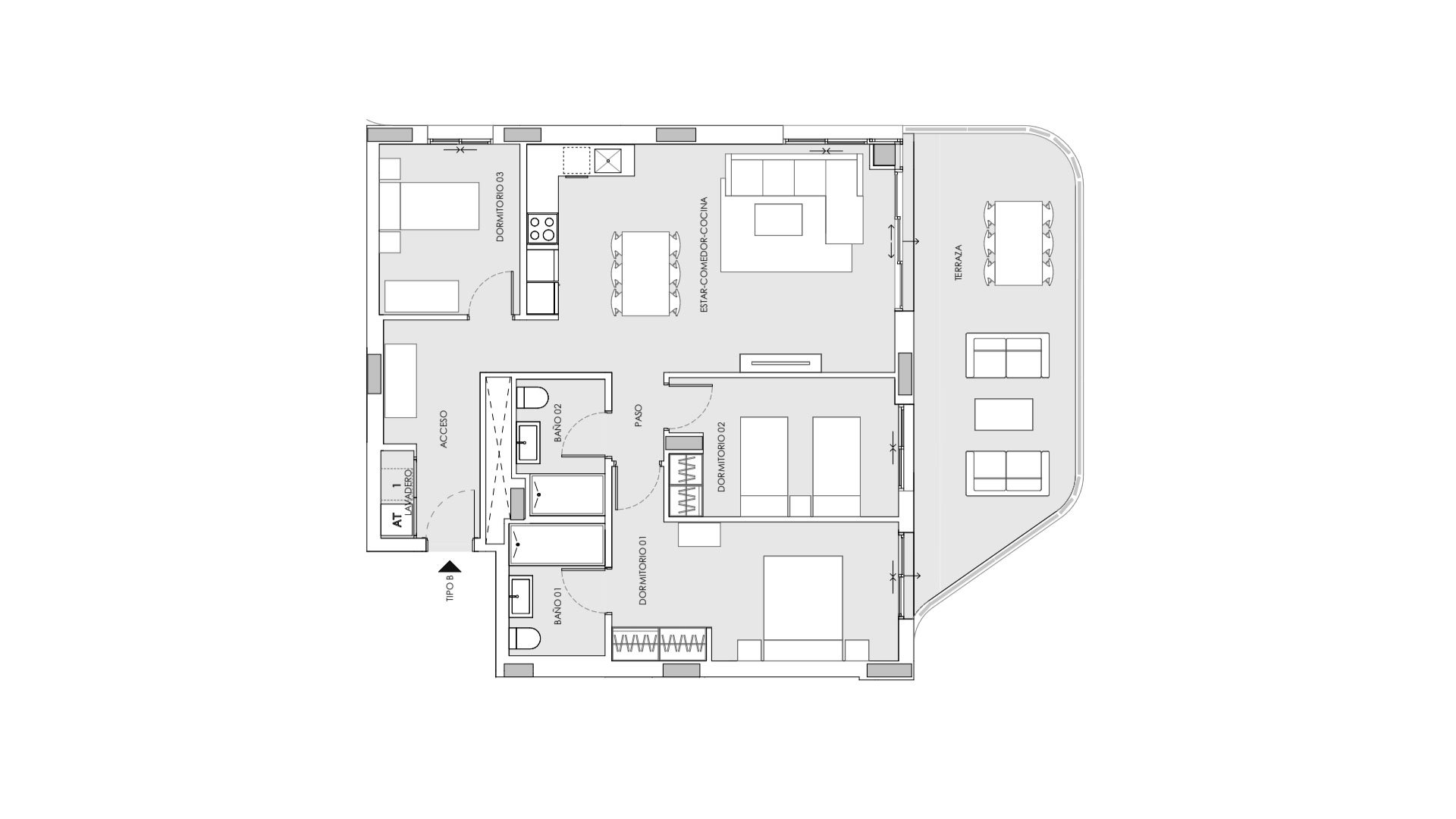 Квартира в Salinas Towers, Кальпе, Аликанте, Испания 3 спальни, 147.79м2 №147171