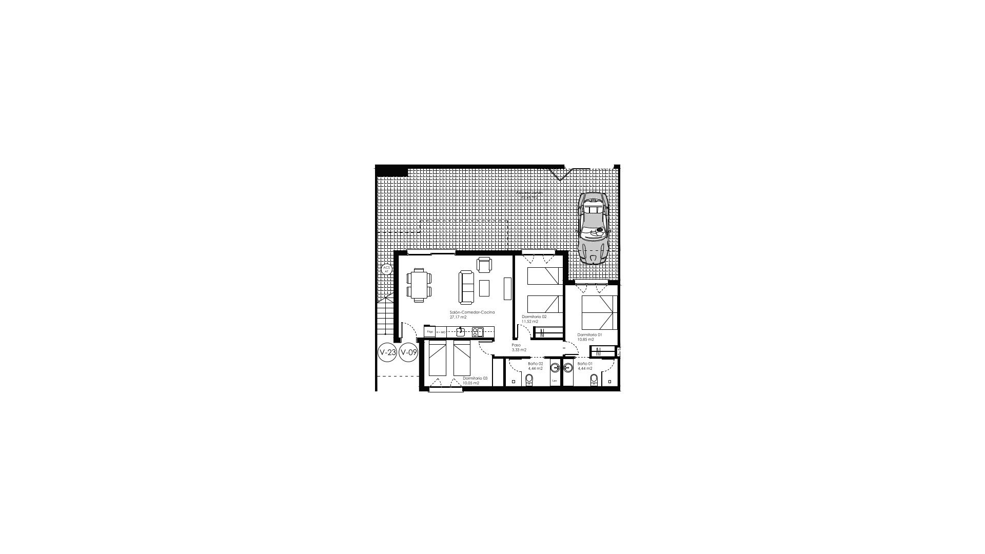 Bungalowi RAMBLA BEACH IV, Pilar de la Horadada, Alicante, Espanja 3 makuuhuonetta, 93.11 m2 No. 166839
