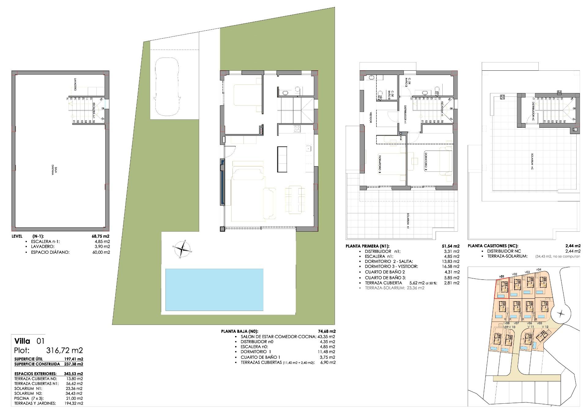 Villa à San Miguel de Salinas, Alicante, Espagne 4 chambres, 237 m2 No. 75365
