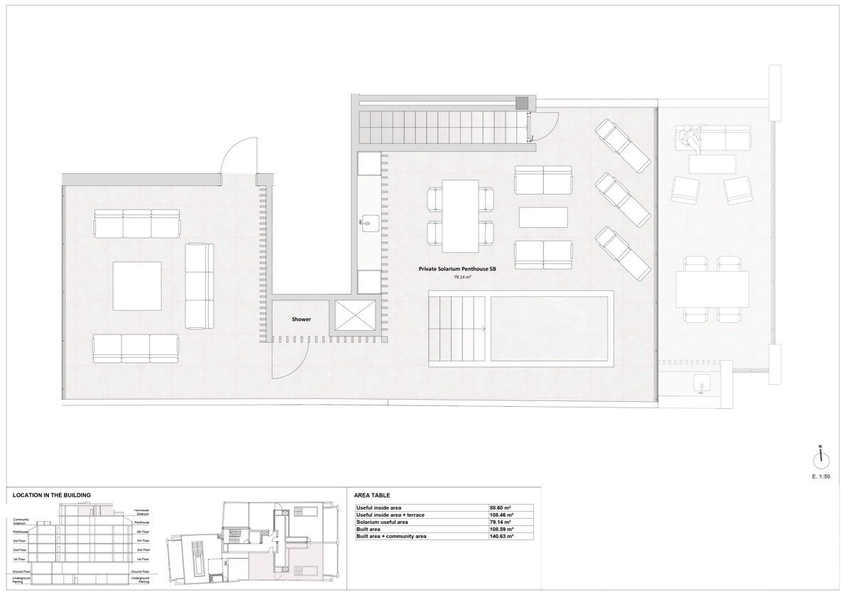 Penthäuser in Torrevieja, Alicante, Spanien 3 Schlafzimmer, 91 m2 Nr. 111440