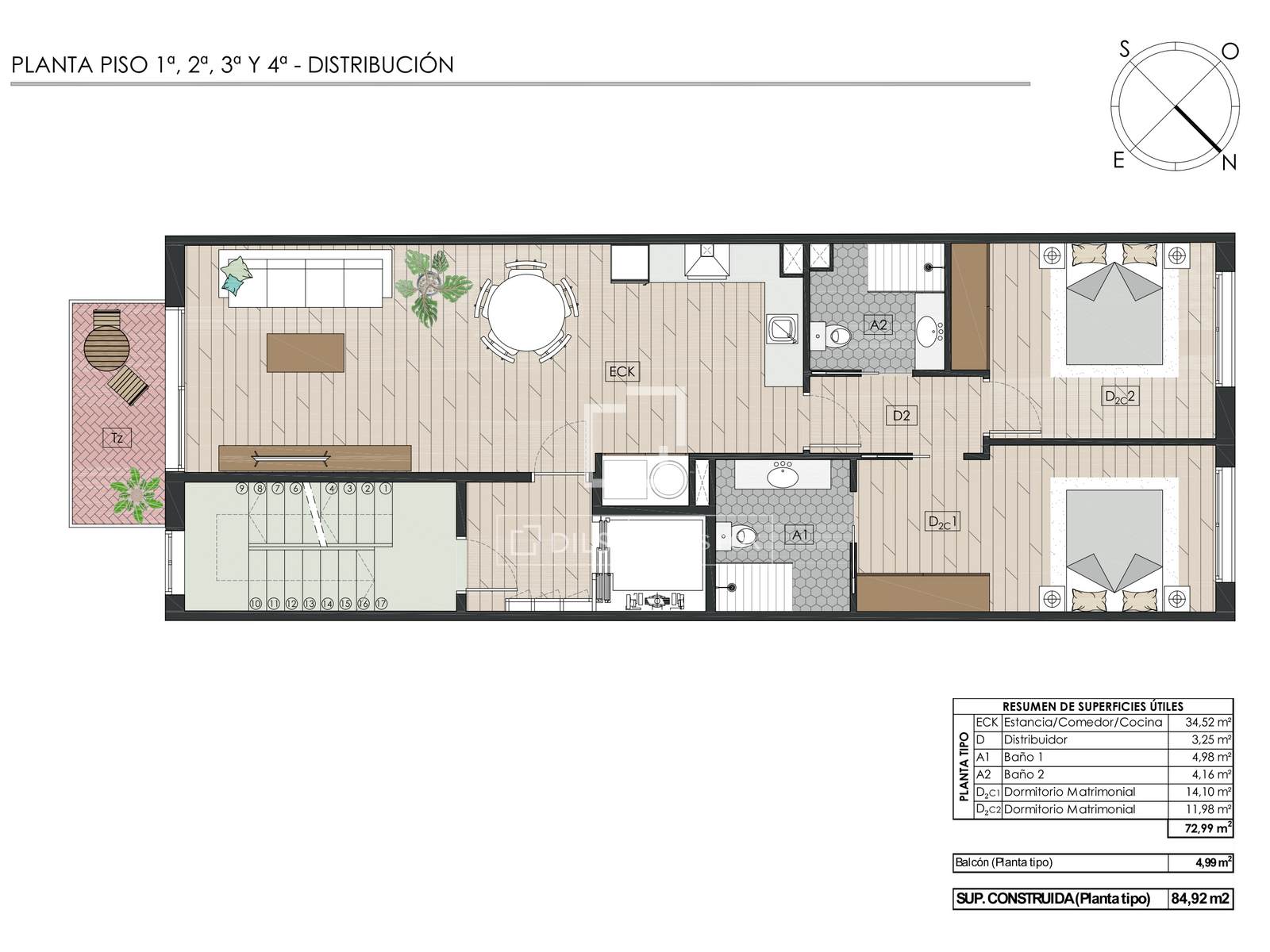 Appartamento a Barcelona, Spagna 2 camere da letto, 85 mq. N° 192651