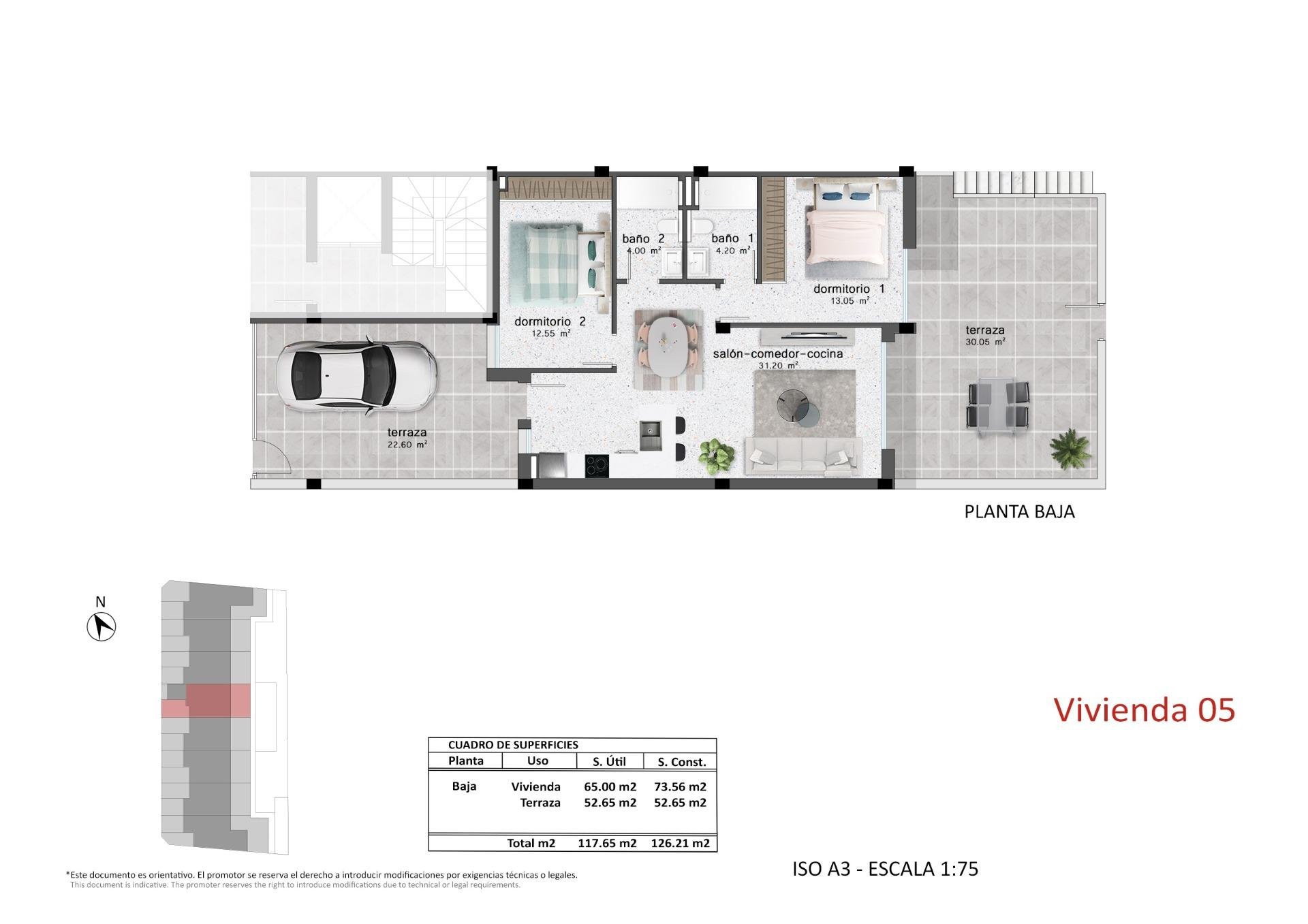 Bungalo Pilar de la Horadada, Alicante, Spānijā 2 istabas, 73 m2 Nr. 190982