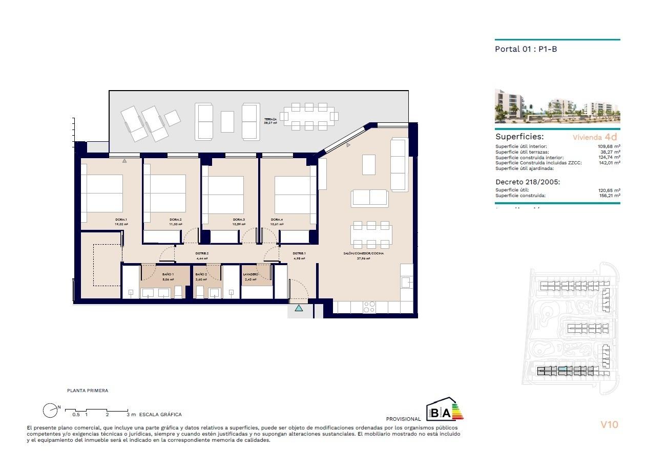 Dzīvoklis Almerimar, Almeria, Spānijā 4 istabas, 156 m2 Nr. 190979
