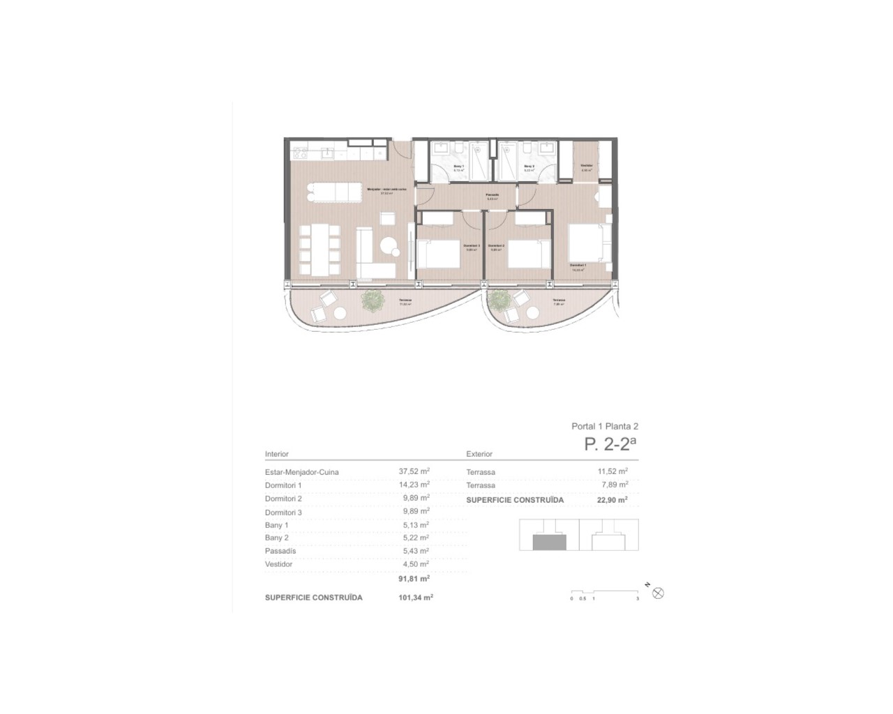 Apartament w Mataro, Barcelona, Hiszpania 3 sypialnie, 112 mkw. nr 158207