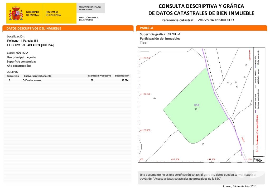 Land in Villablanca, Huelva, Spanien 19674 m2 Nr. 184911