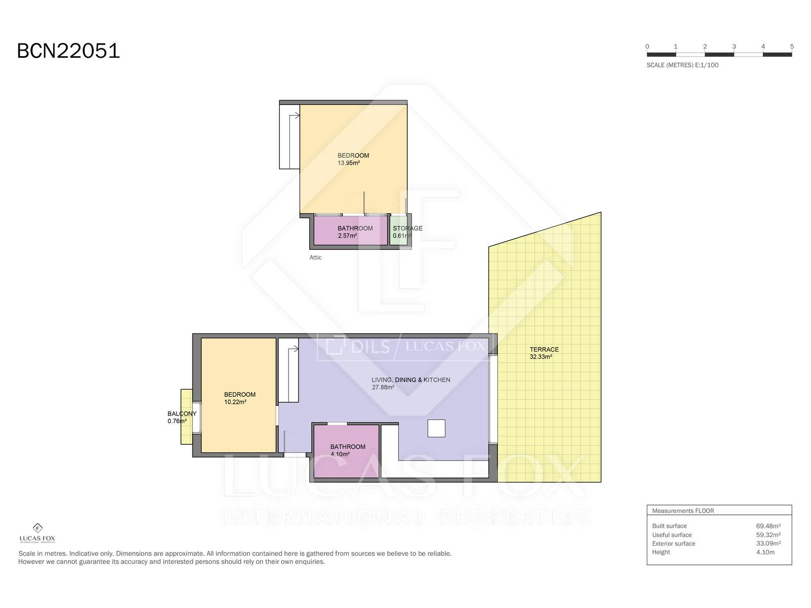 Wohnung in Barcelona, Spanien 2 Schlafzimmer, 69 m2 Nr. 192613