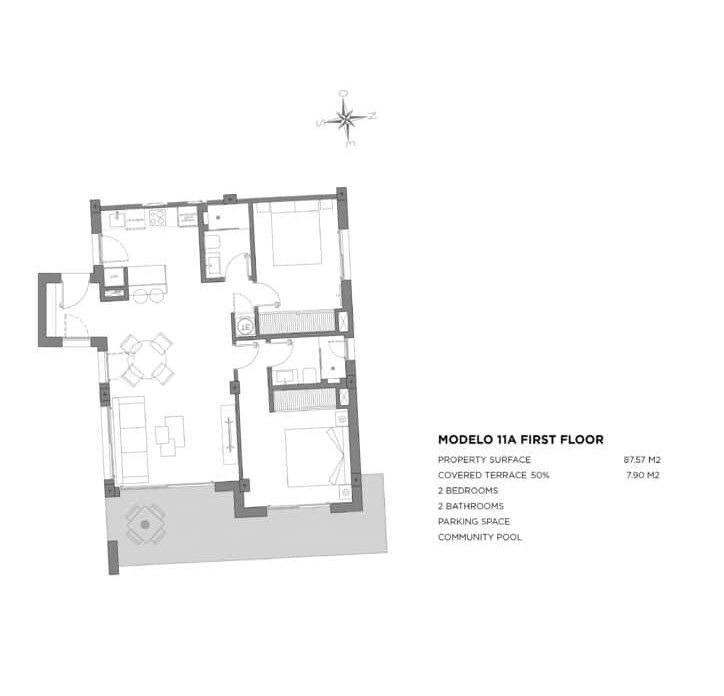 Apartamento en Murcia, España 2 dormitorios, 87 m2 No. 188946