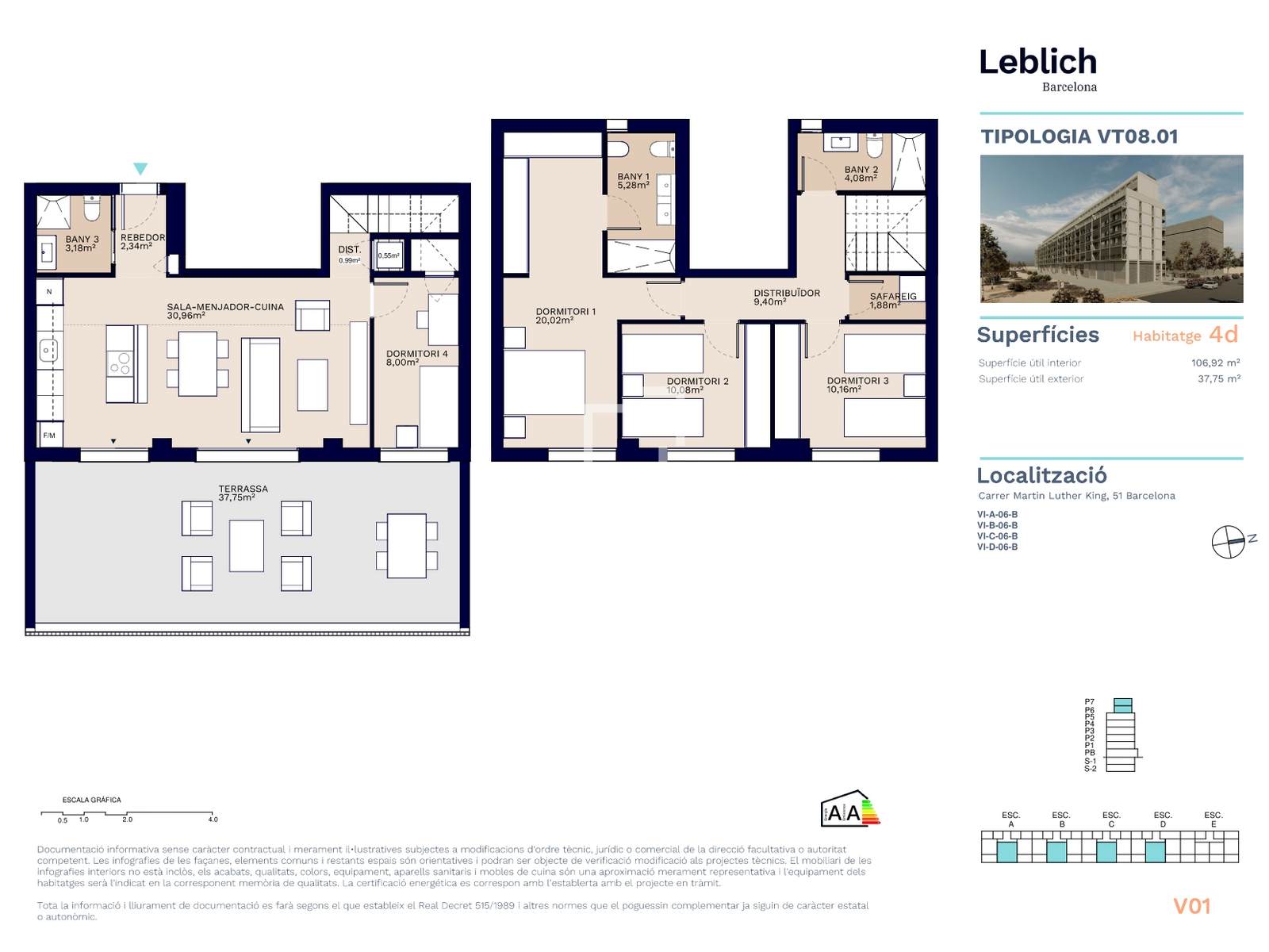 Penthäuser in Barcelona, Spanien 4 Schlafzimmer, 148 m2 Nr. 150620