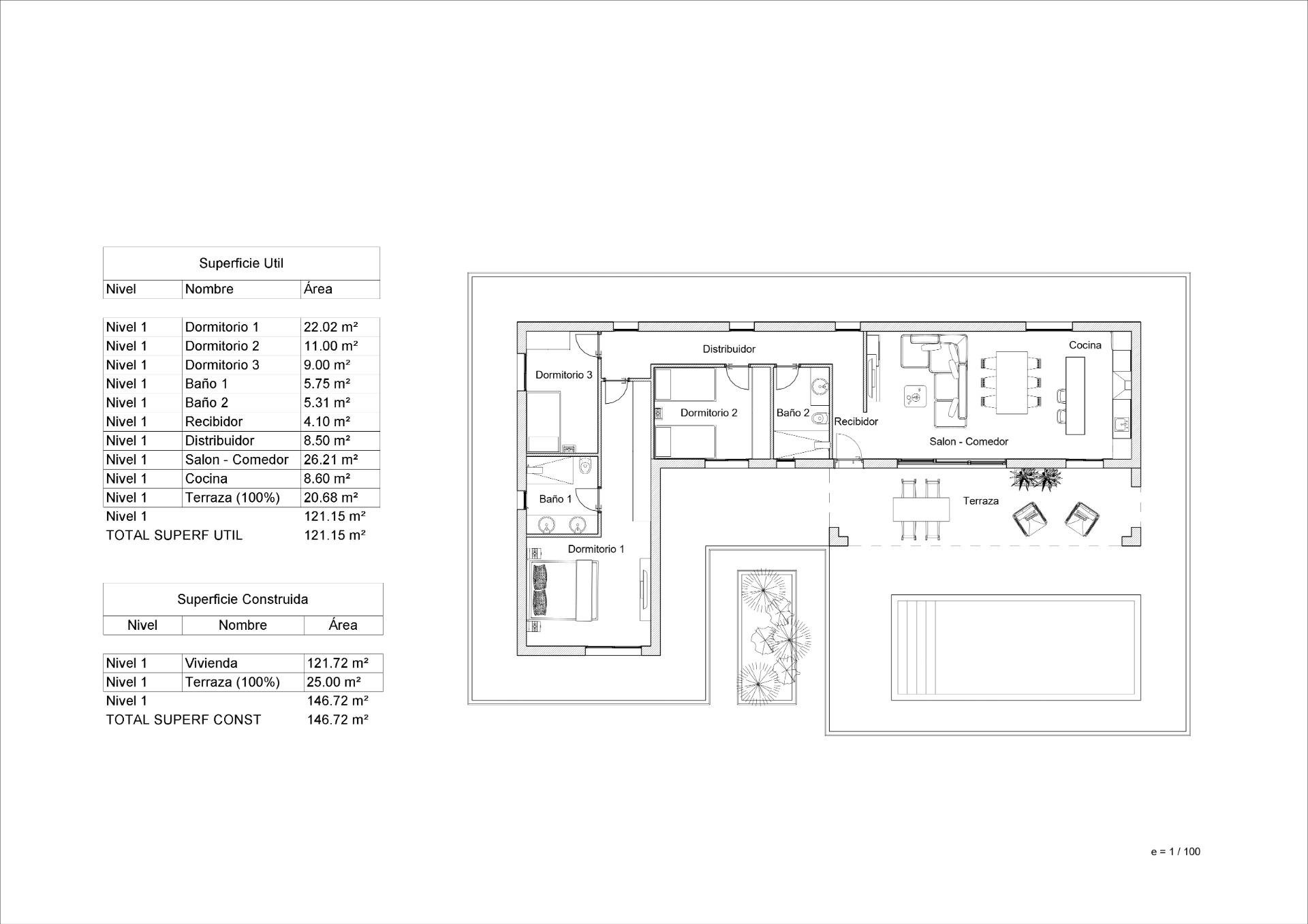 Villa in La Romana, Alicante, Spain 3 bedrooms, 146 sq.m. No. 142368