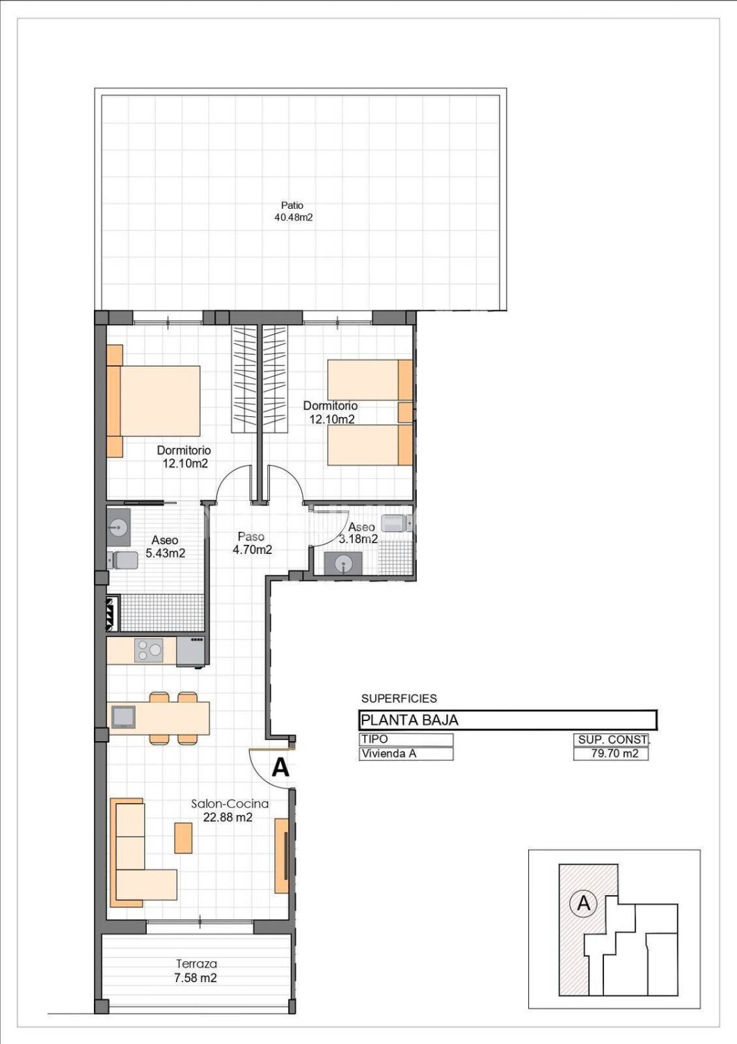 Penthäuser in San Pedro del Pinatar, Murcia, Spanien 2 Schlafzimmer, 71 m2 Nr. 168154