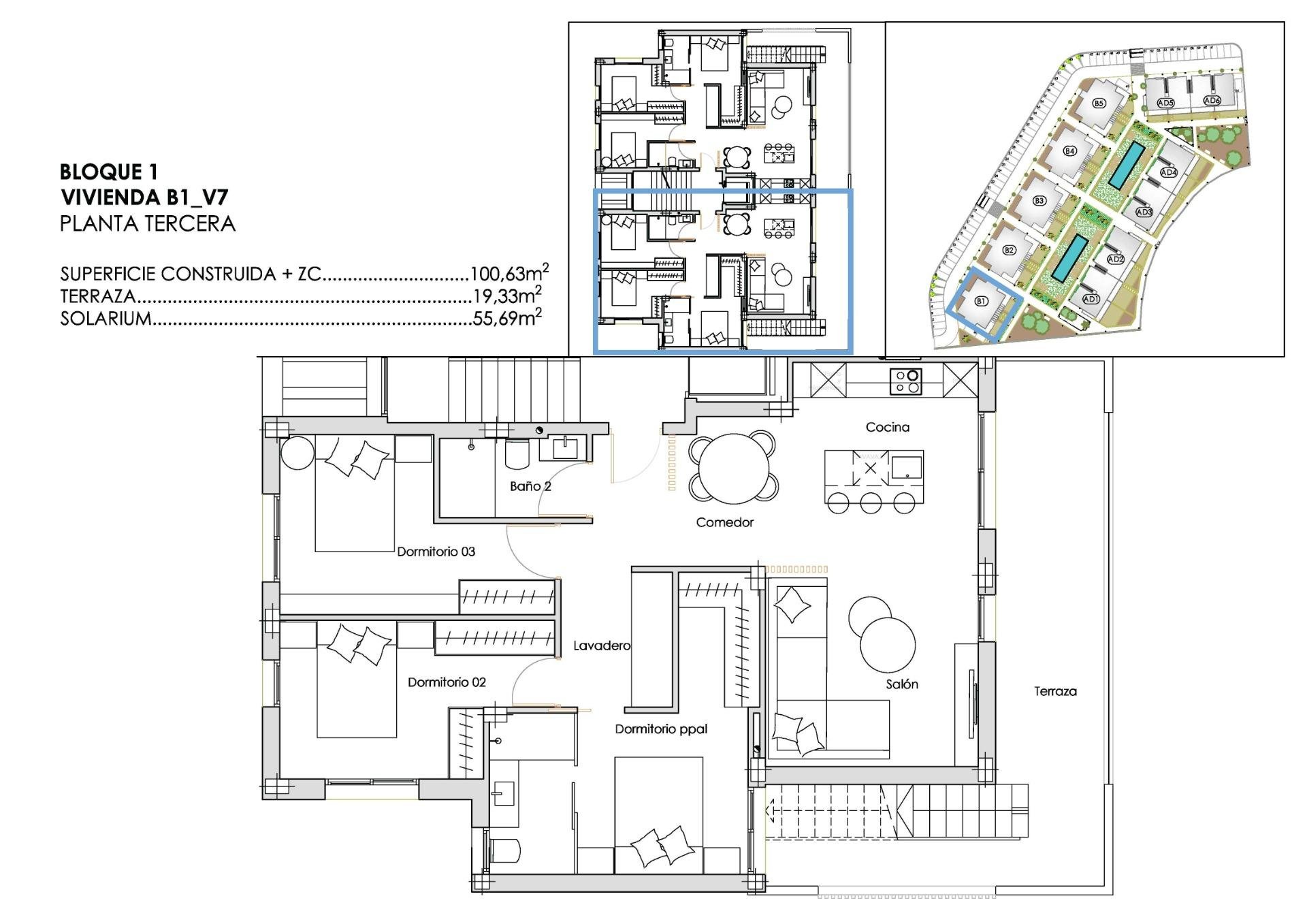 Apartment in Torre-Pacheco, Murcia, Spain 3 bedrooms, 100 sq.m. No. 191943