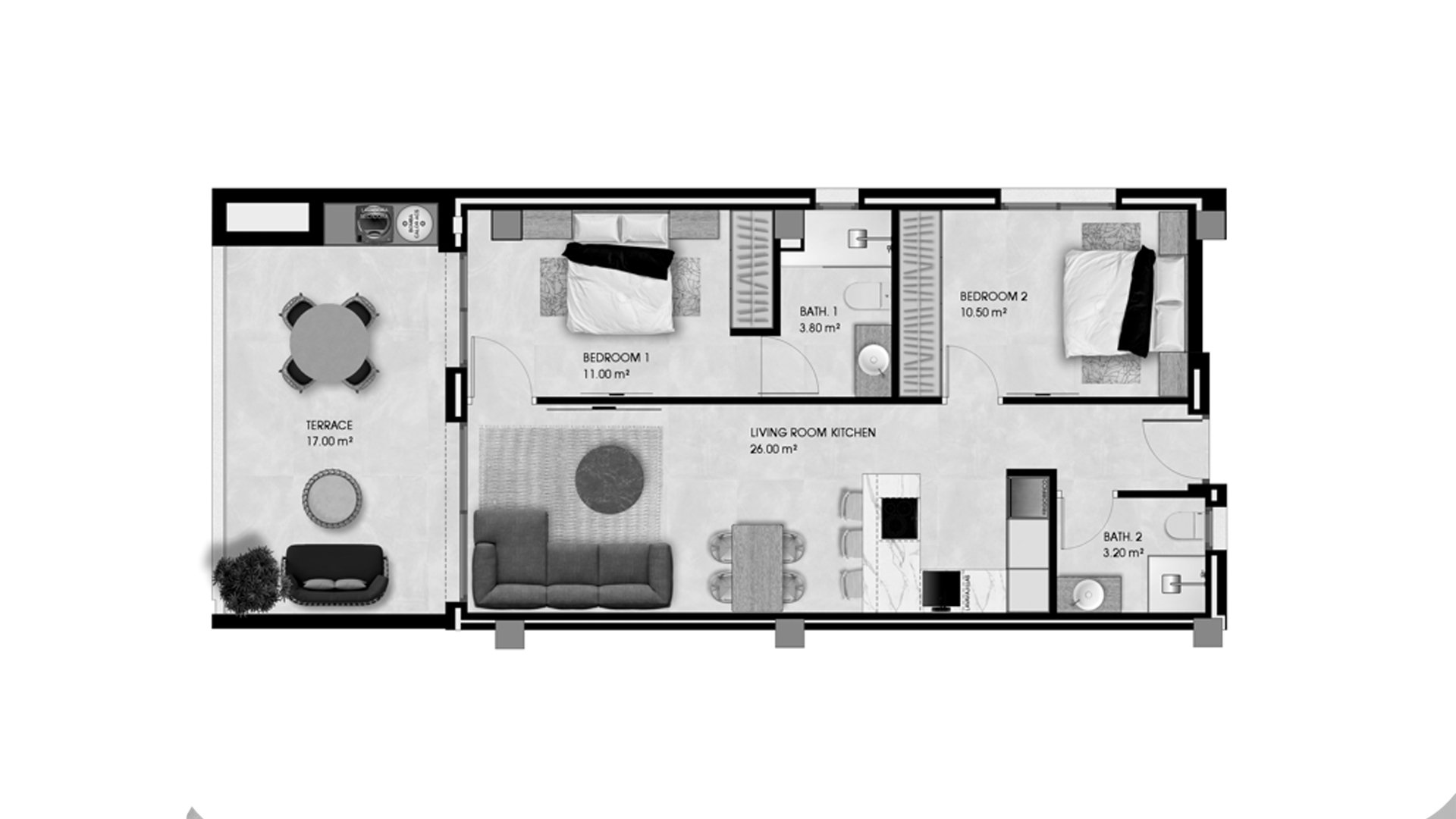 Wohnung in Pinet Beach II, Alicante, Spanien 2 Schlafzimmer, 78 m2 Nr. 155127