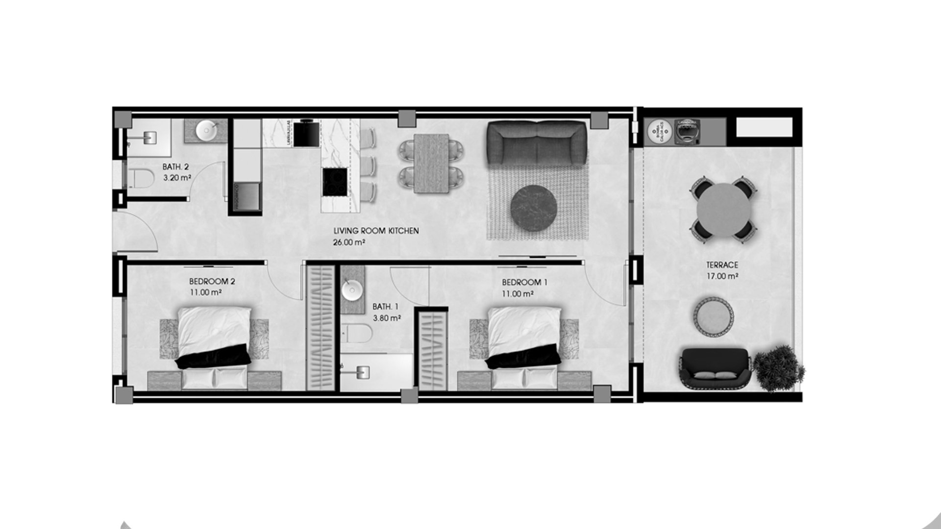 Wohnung in Pinet Beach II, Alicante, Spanien 2 Schlafzimmer, 78 m2 Nr. 155126