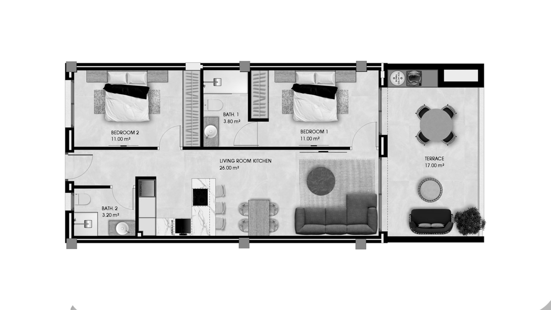 Wohnung in Pinet Beach II, Alicante, Spanien 2 Schlafzimmer, 78 m2 Nr. 155128