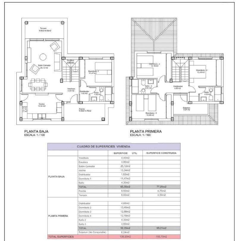 Villa en Lorca, Murcia, España 4 dormitorios, 155 m2 No. 135151