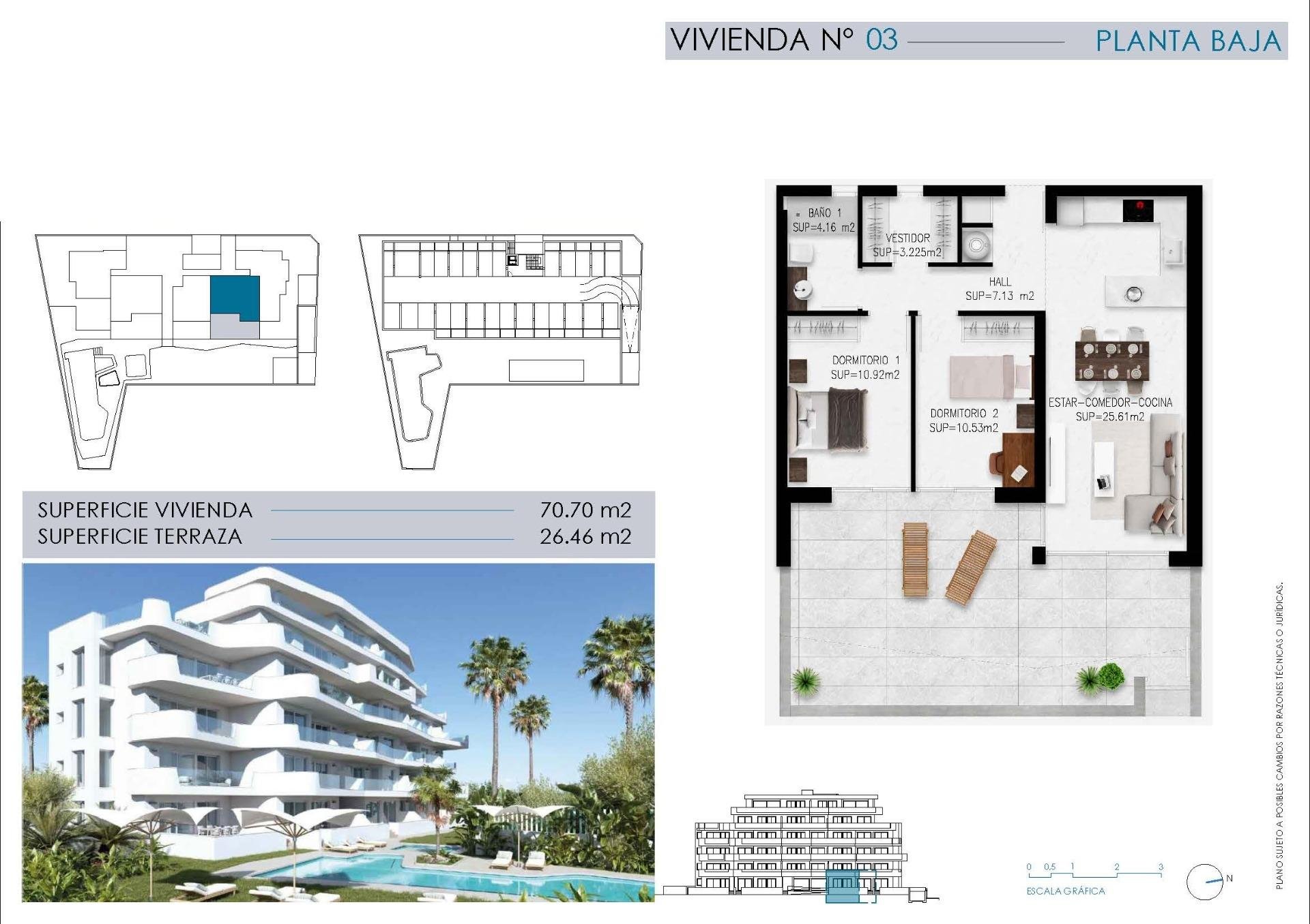 Huoneisto Mil Palmeras, Alicante, Espanja 2 makuuhuonetta, 70 m2 No. 136933