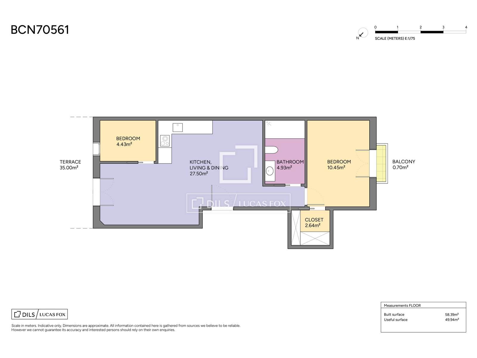 Apartment in Barcelona, Spain 2 bedrooms, 78 sq.m. No. 192571